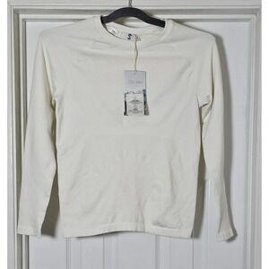 Zara Ski Collection Thermal Long Sleeve Shirt Size Large White Anti Odor